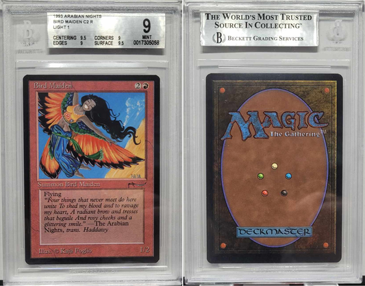 GRADED: 1993 Magic The Gathering Bird Maiden Arabian Nights (ARN) BGS 9 MINT Graded C2R Light 1