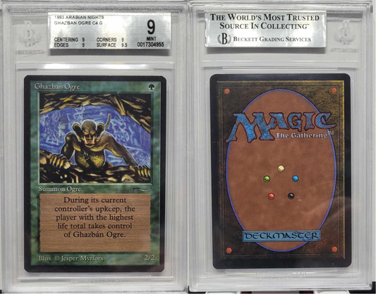 GRADED: 1993 Magic The Gathering Ghazban Ogre Arabian Nights (ARN) BGS 9 MINT Graded C4G