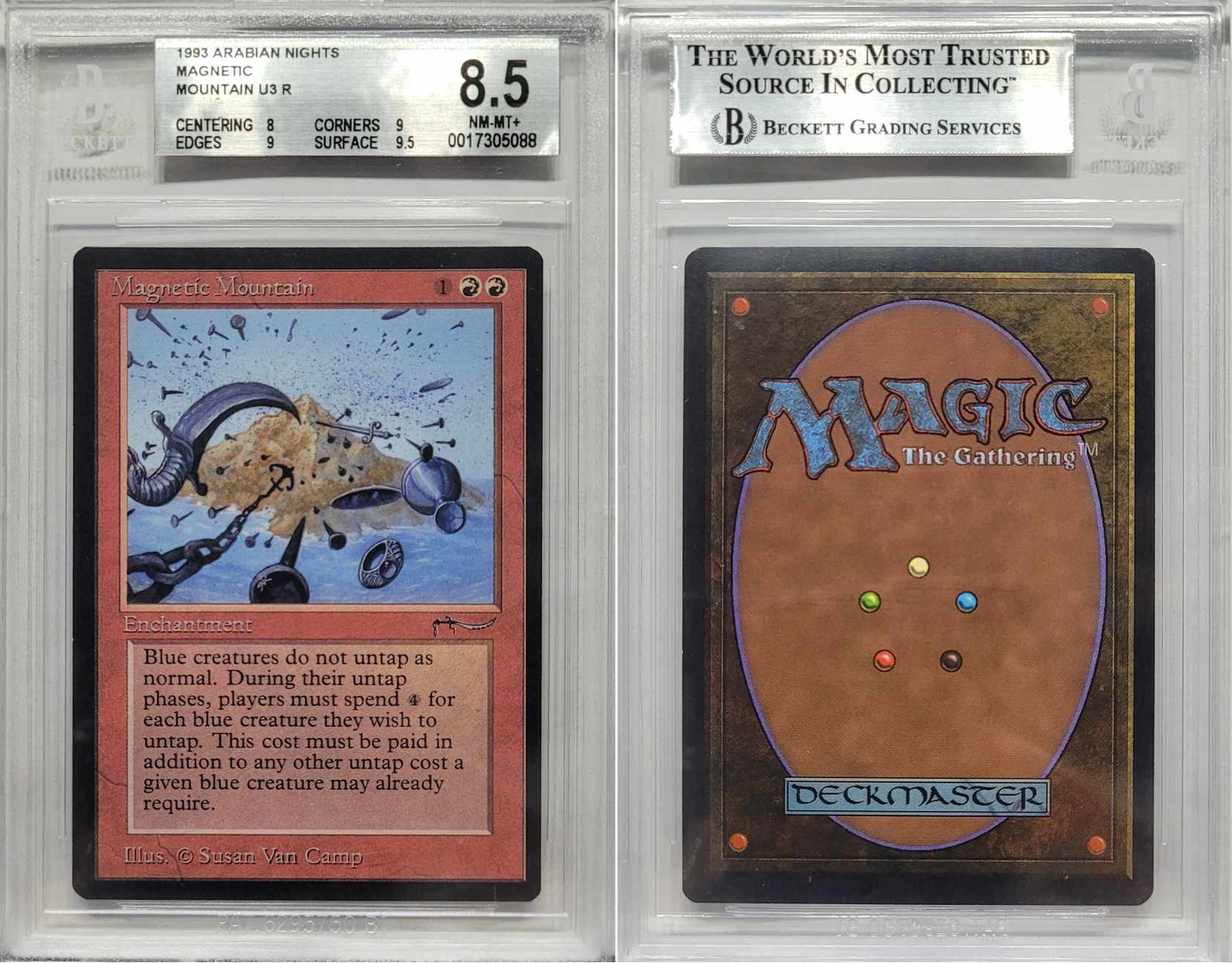 GRADED: 1993 Magic The Gathering Magnetic Mountain Arabian Nights (ARN) BGS 8.5 NM Graded U3R